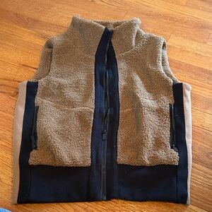 Elan Tan and Black Sherpa Teddy Bear Vest